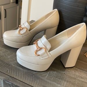 IVORY PLATFORM LOAFER